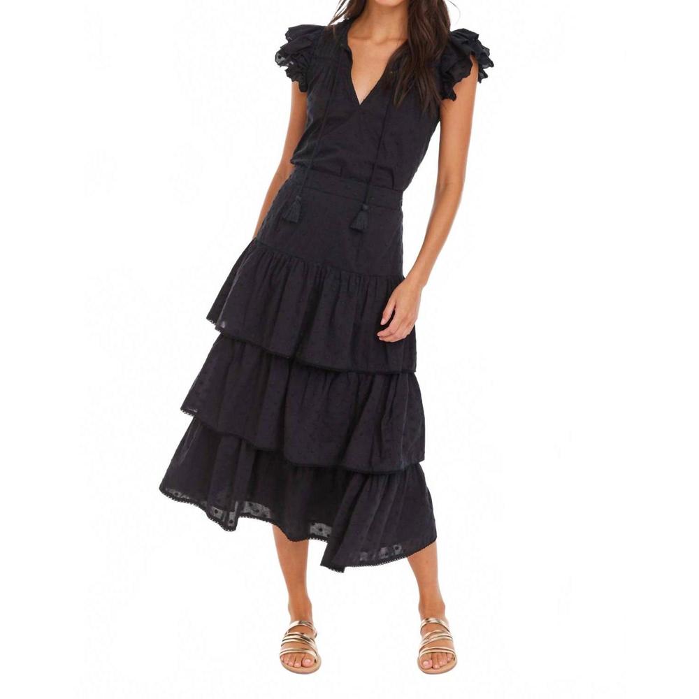 NEW ALLISON NEW YORK tula midi skirt in black
